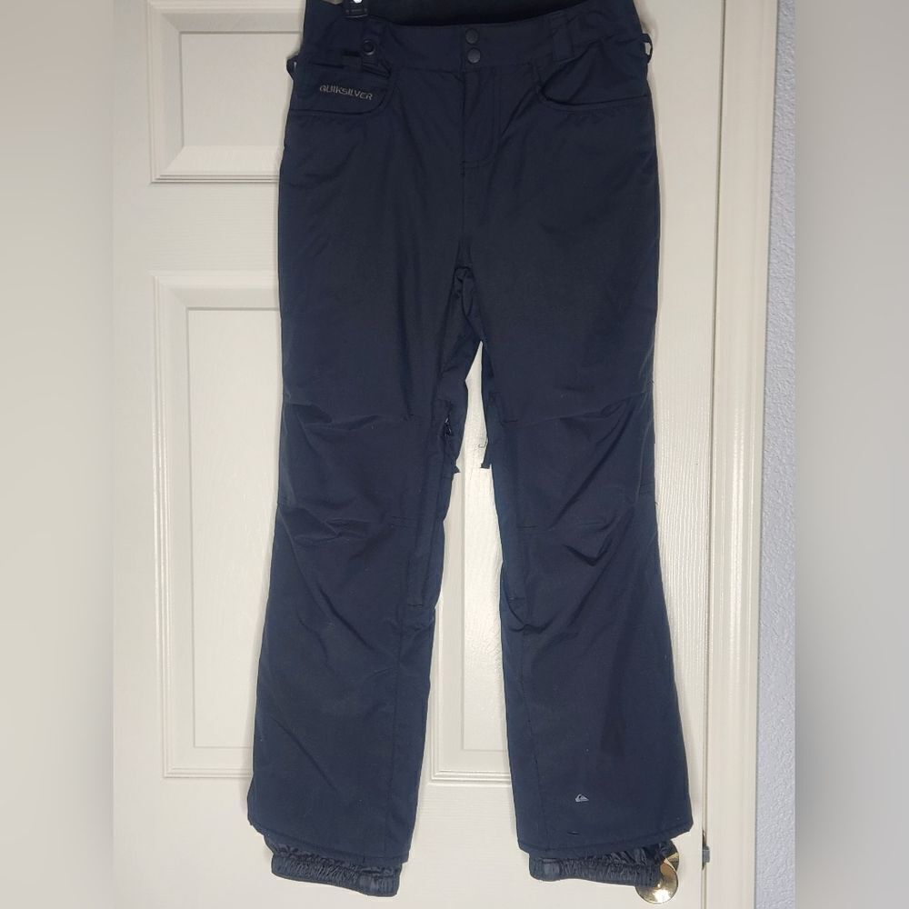 Quicksilver 14/L Black Full Length Pockets Zipper Women's Ski Pants